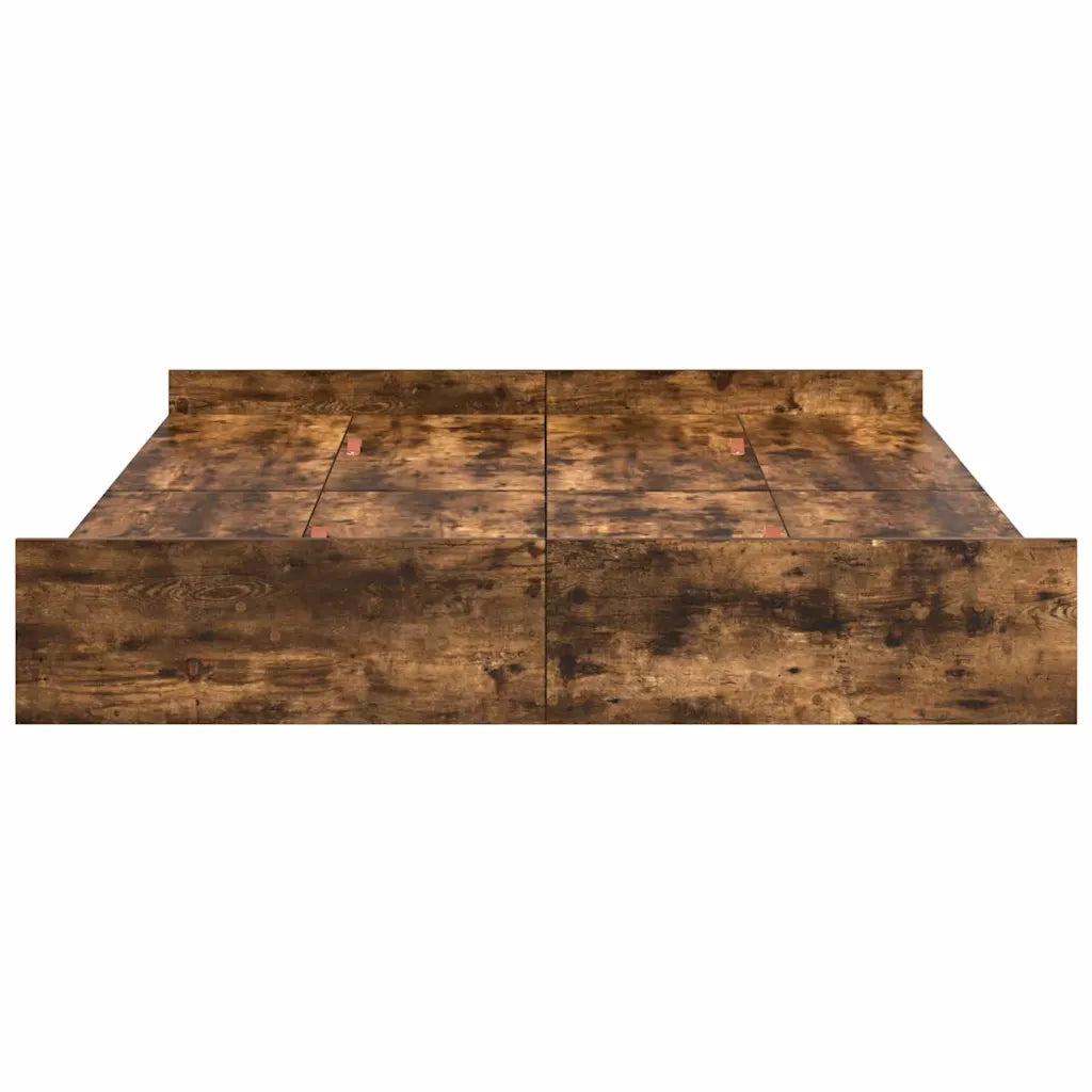 Struttura letto con contenitore-Giroletto con contenitore Rovere fum¨¦ 150 x 200 cm