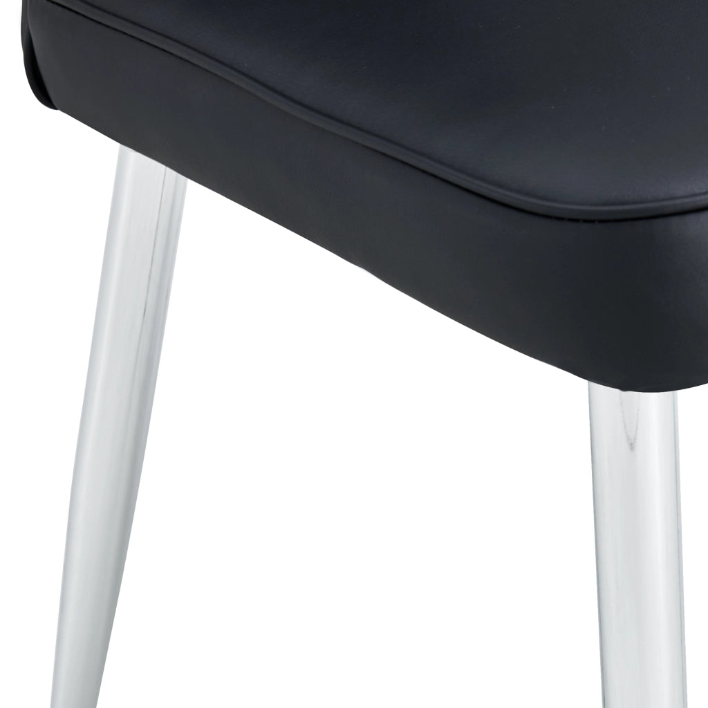 SEDIA da pranzo Set da 2 pezzi Nero PU e metallo