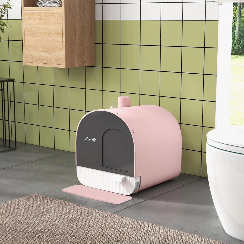 Casetta per Gatti con Filtro e Accessori ¨C zephmum ¨C Rosa 43x44x47