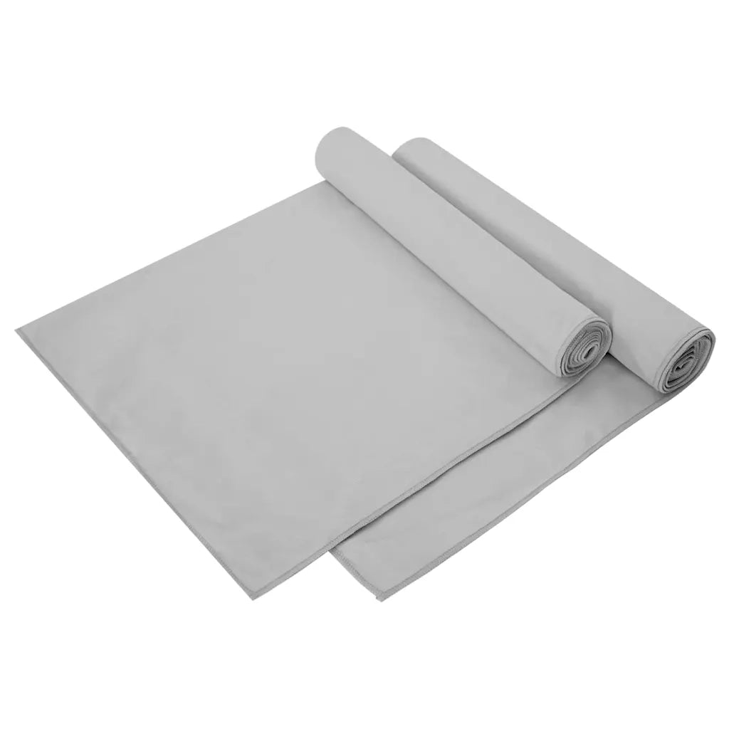 Asciugamani Sportivi 2 pz | Teli per bagno Grigio 140 x 70 cm