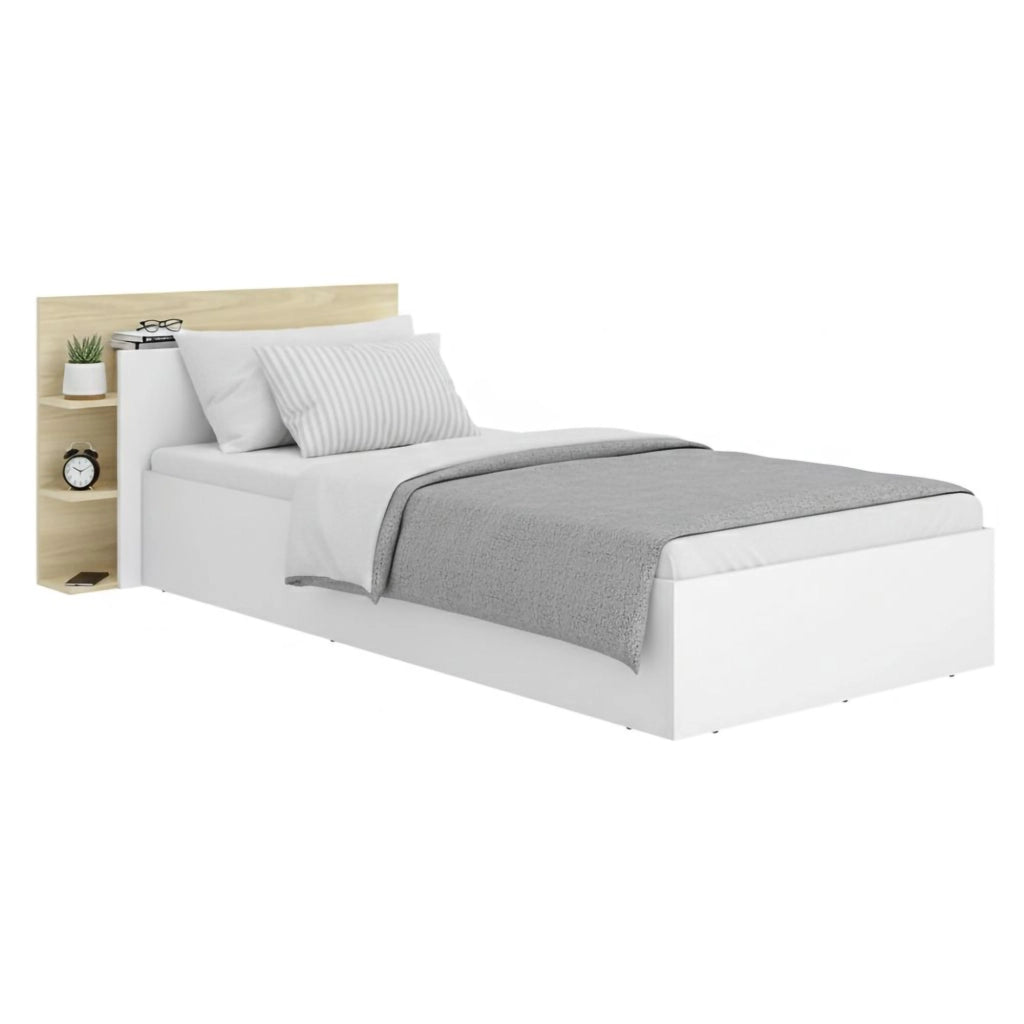 Montic, Letto Singolo Contenitore, Bianco