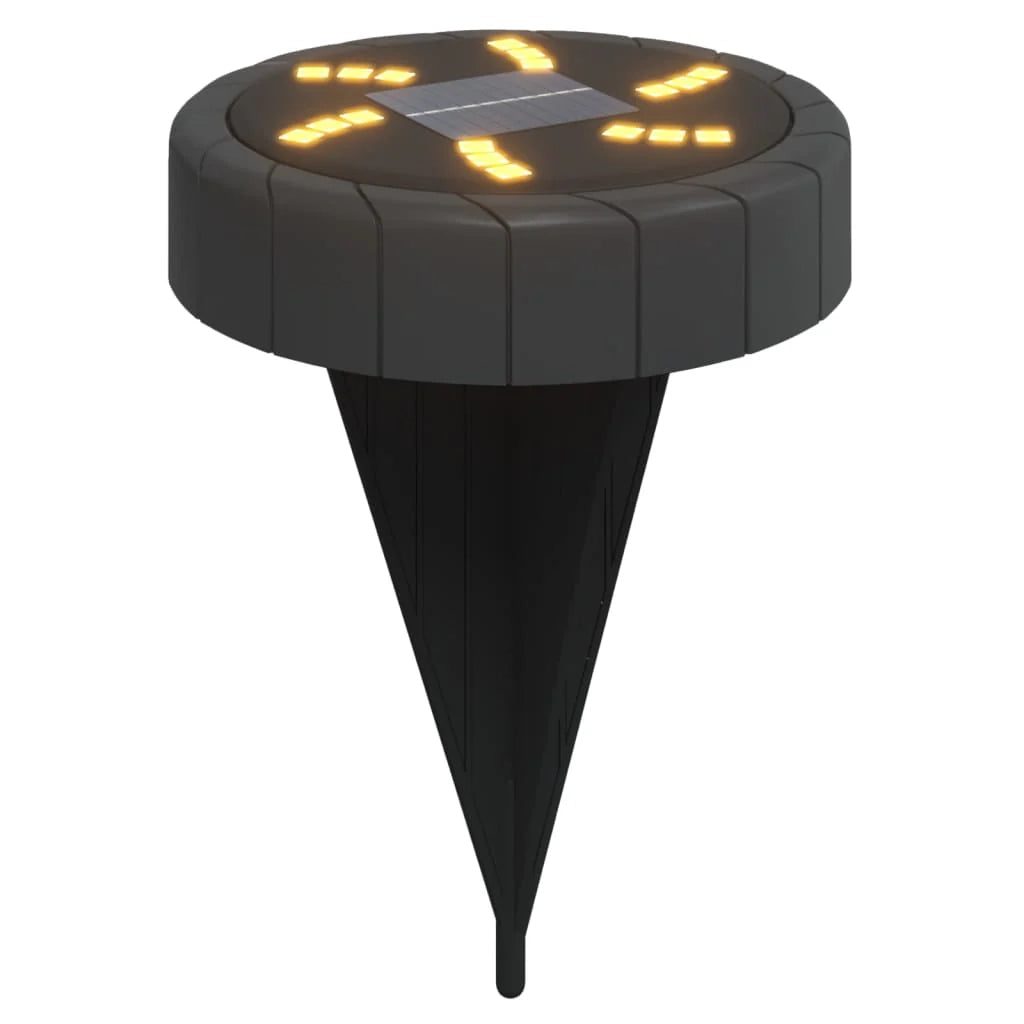 Set di 12 luci solari da giardino con picchetti da terra per esterni facili da installare in plastica nera 02_0056666
