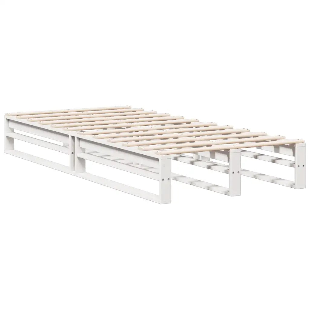 Letto Libreria senza Materasso Bianca 90x200 cm Legno di Pino 3323951