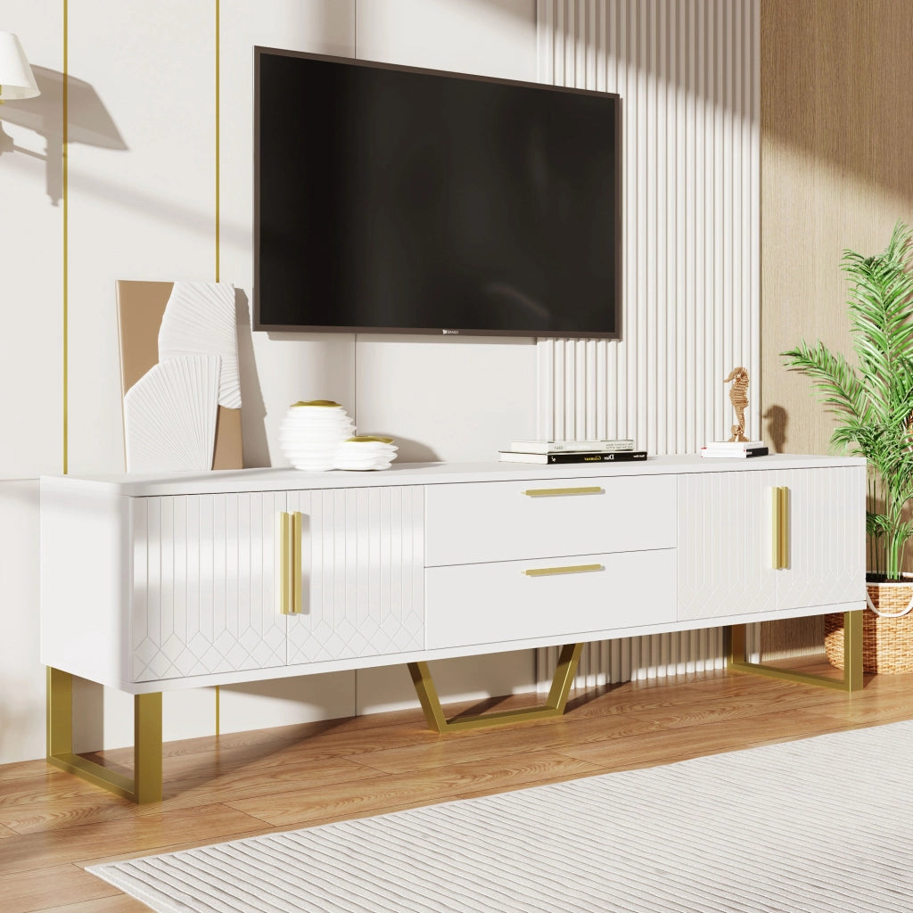 Credenza TV bianca in MDF; 170 cm