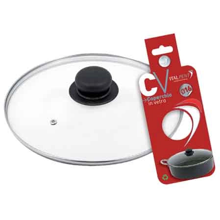 COPERCHIO IN VETRO CON POMOLO Ø 16 cm - PENTALUX