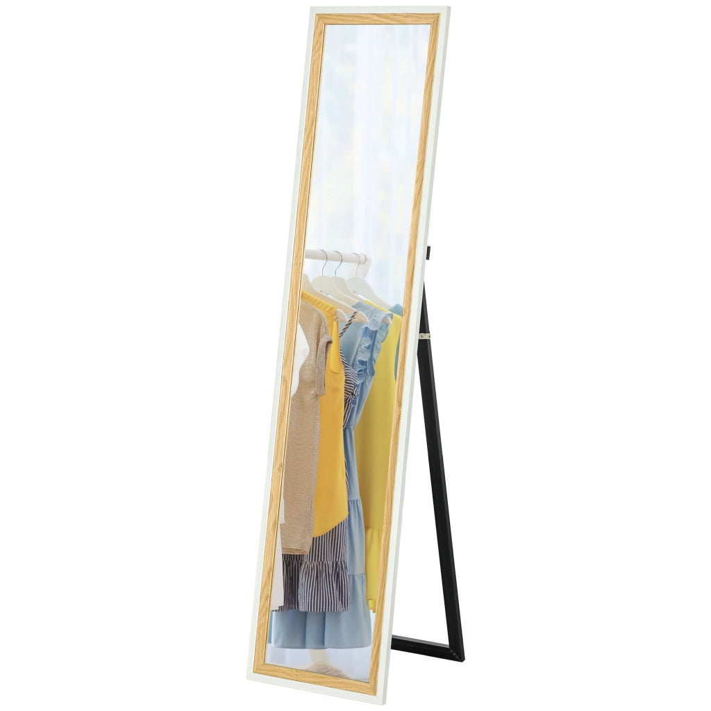 Specchio da Terra a Figura Intera ¨C Xylo ¨C Effetto Legno Bianco 157x37cm