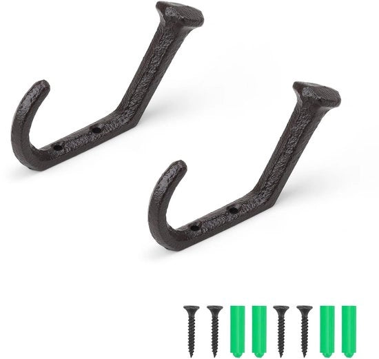 Set di 2 Giacche con Cerniera in Metallo - Nero - Resistente - Impermeabile - Alta Capacità di Carico - Progettata con Stile Vintage