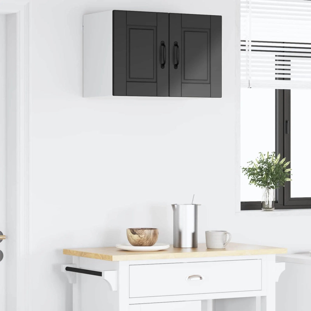 Pensile da cucina | Armadietto a muro PORTO Nero 60 x 31 x 40 cm Legno multistrato
