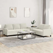 Set di Divani 2 pz con Cuscini Crema in Velluto 3201524