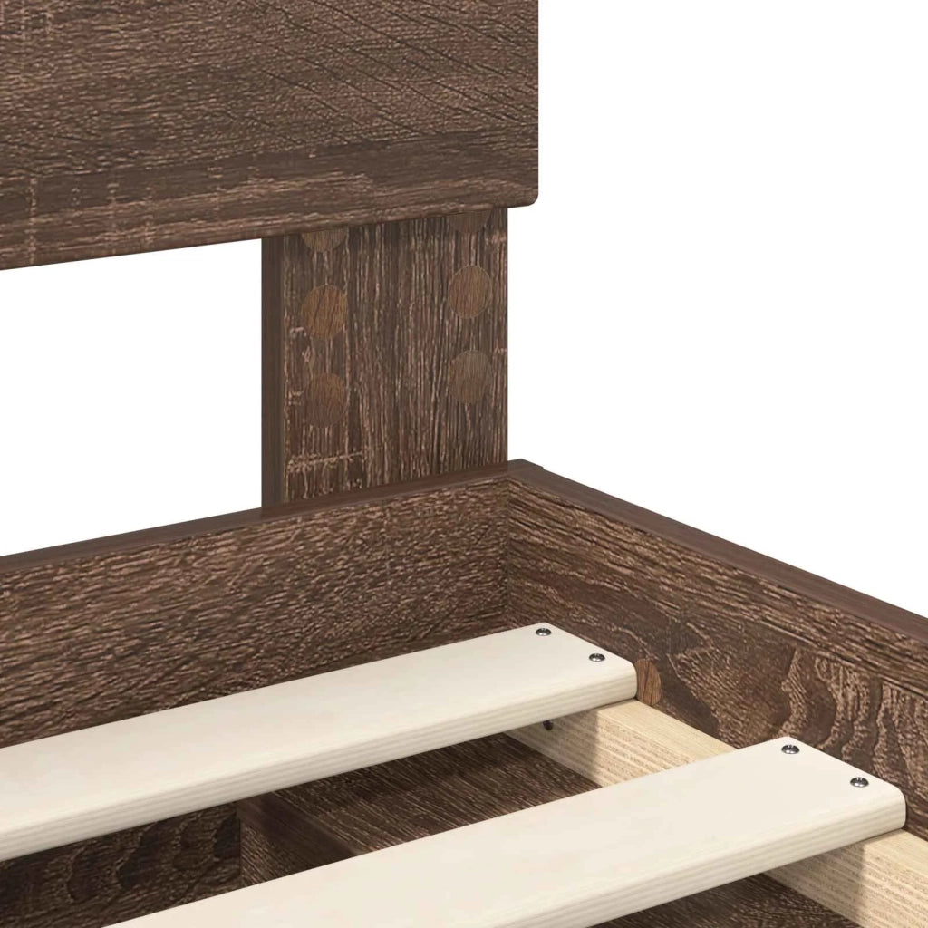 Struttura del letto Rovere Marrone 90 x 190 cm Pino massello 3409405