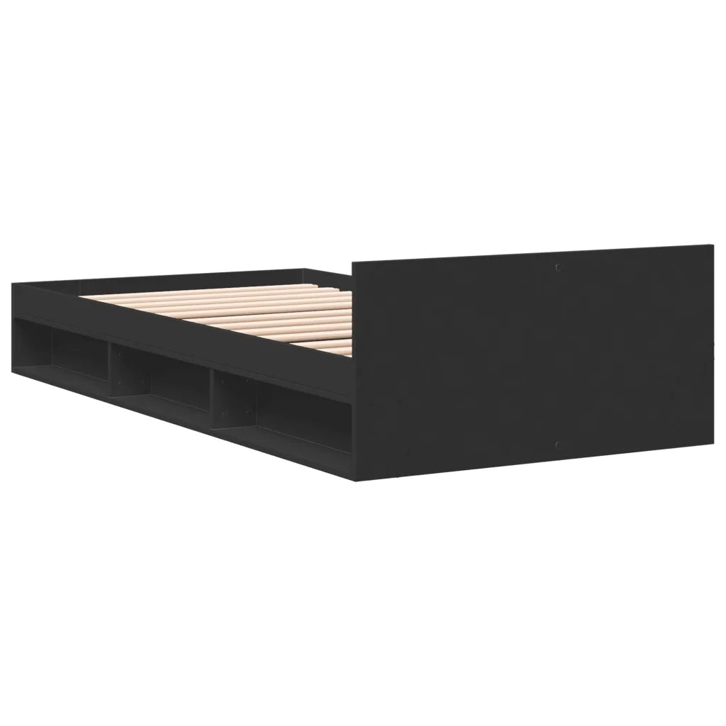 Giroletto con Cassetto Nero 75x190 cm in Legno Multistrato