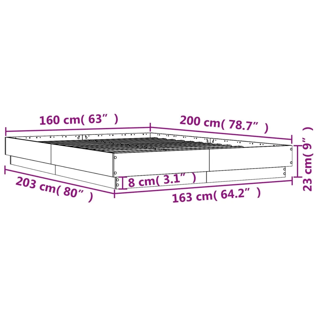Giroletto-Struttura Letto Bianco 160x200 cm in Legno Multistrato 739486