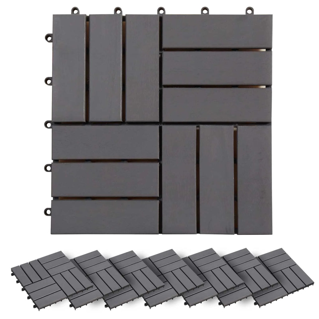 Piastrella per Decking 20 pcs Grigio 30 x 30 cm Legno di Acacia 3444847