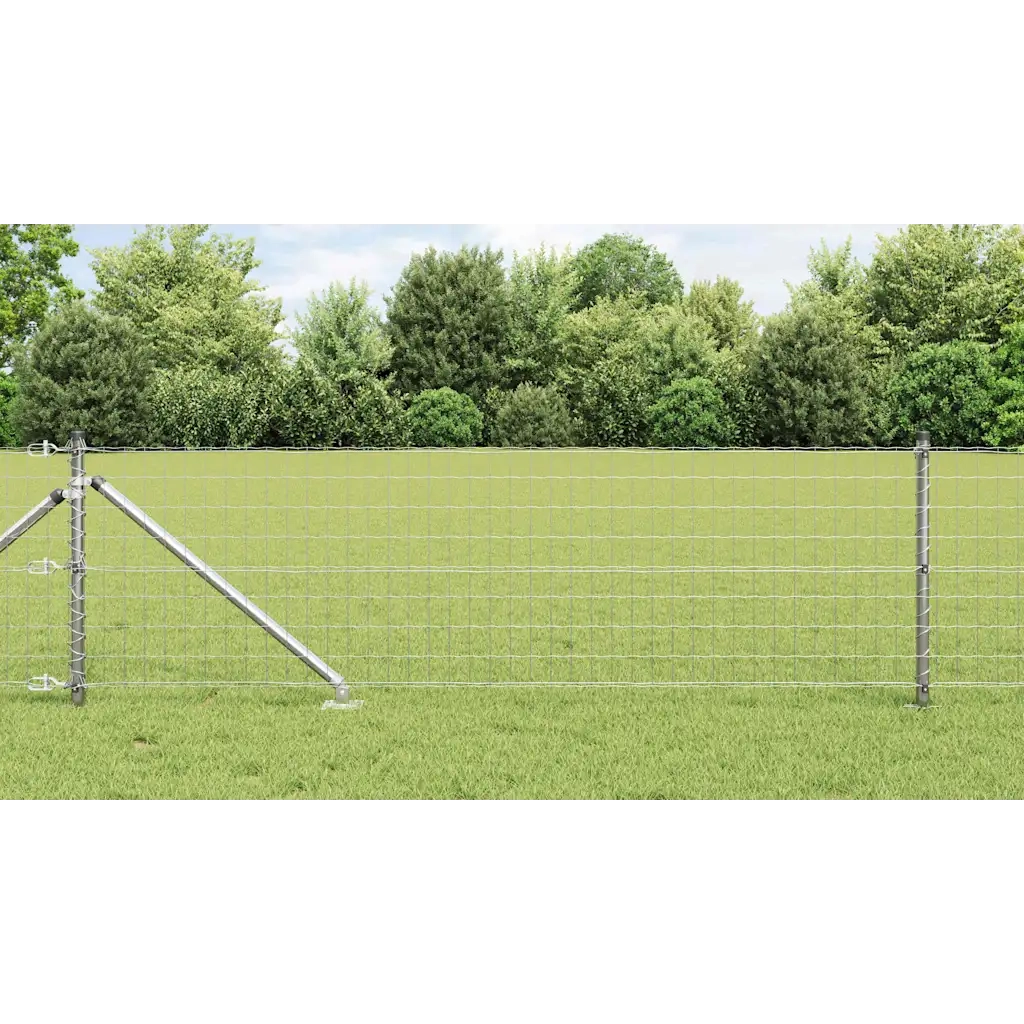 Recinzione da Giardino | Recinzione con Posto Argento 0,4 x 10 m Acciaio