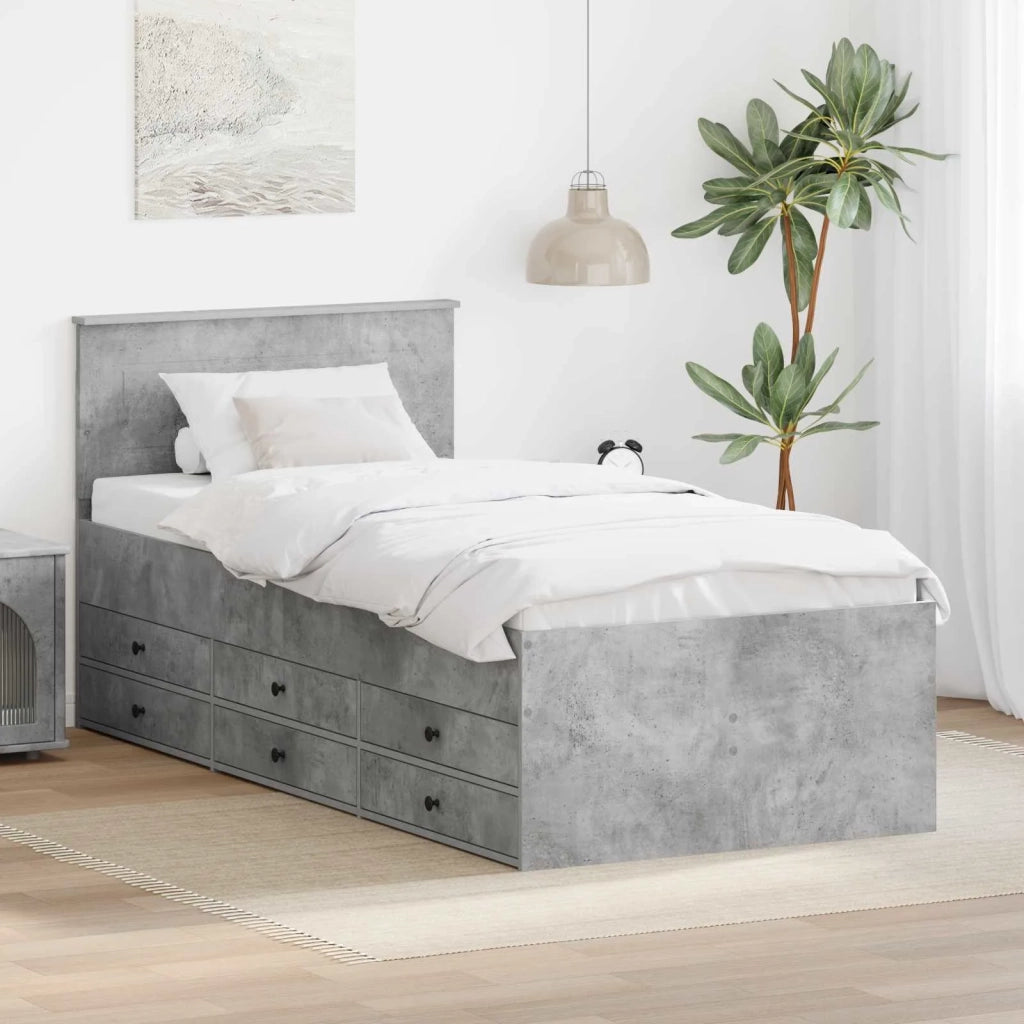 Daybed Grigio Cemento e Nero 100 x 200 cm Legno multistrato 3408518