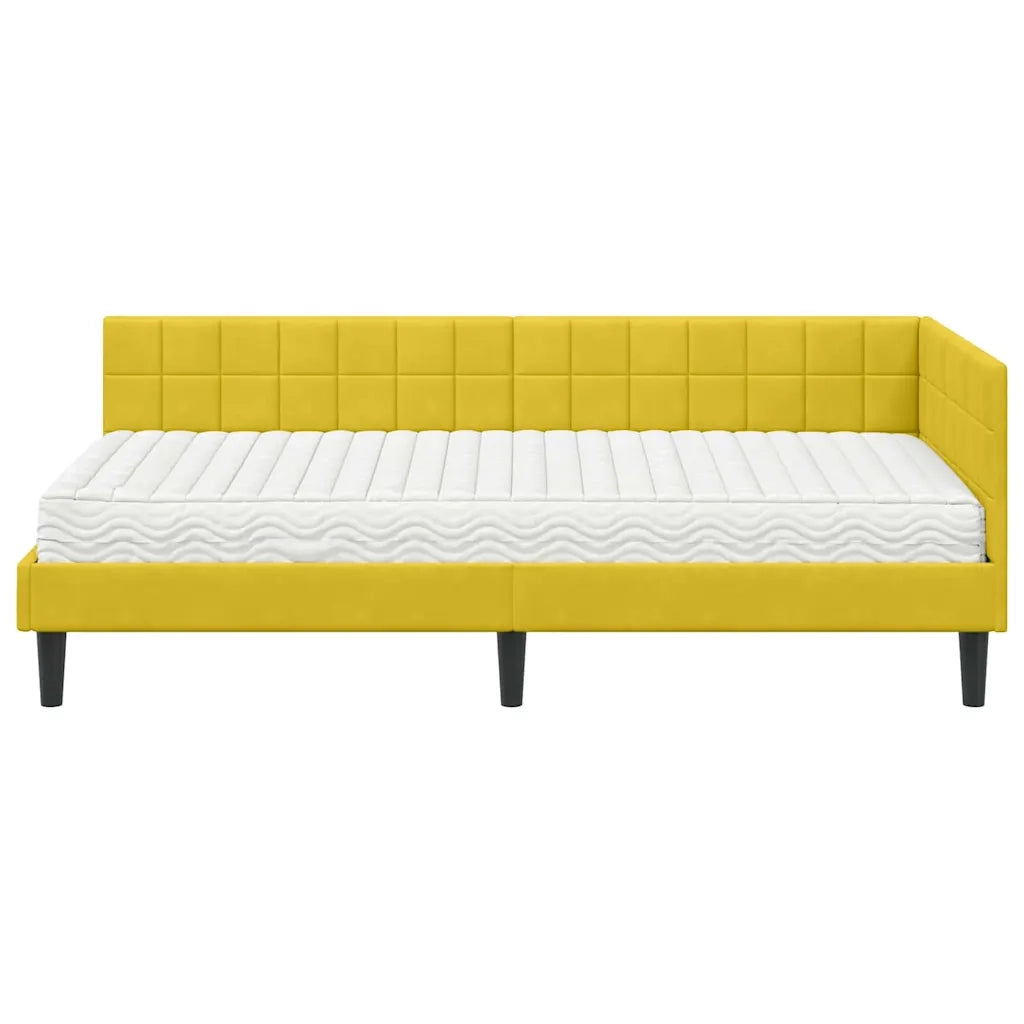 Struttura Letto Angolare con Materasso 2 pcs Giallo Velluto 3393994