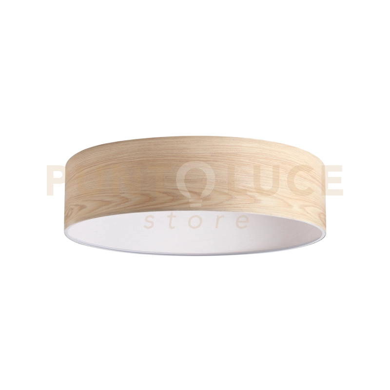 SET UP PARALUME SLIM D.90CM IN TESSUTO E PVC PER SOFFITTO EFFETTO LEGNO