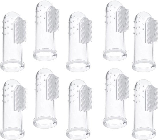 Set di spazzole per denti per cani/gatti - 10 pezzi - Materiale siliconico morbido - Dentifricio per cani/gatti - Sicuro e non tossico - Altezza 5,5 cm - Diametro 2,2 cm - Spazzola per denti