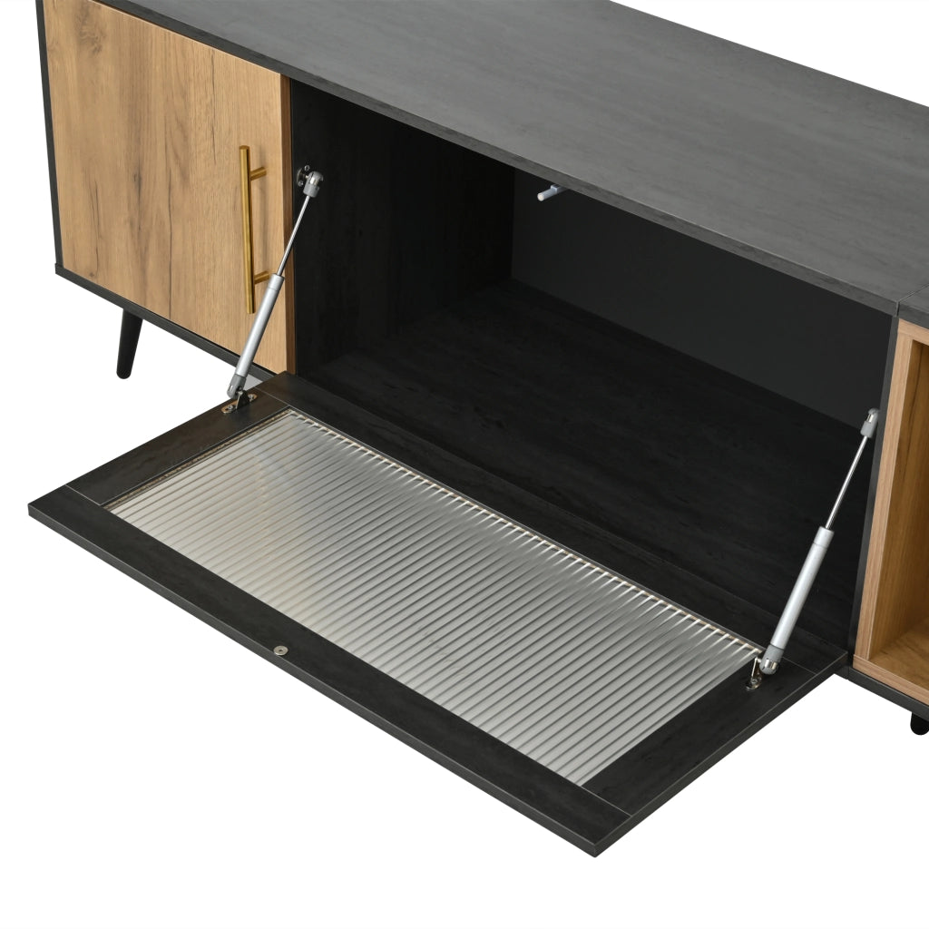 MOBILE TV 200x40x55,5 cm MDF Grigio e Marrone