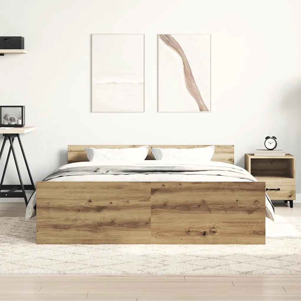 Giroletto senza Materasso-Struttura Letto Rovere Artigianale 150x200cm 544334