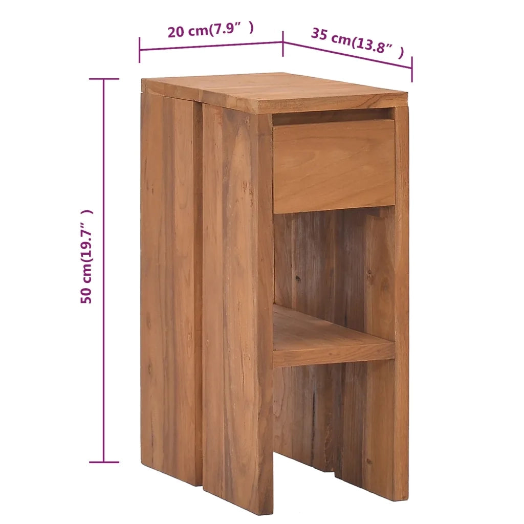 Comodino 20x35x50 cm in Legno Massello di Teak 326122