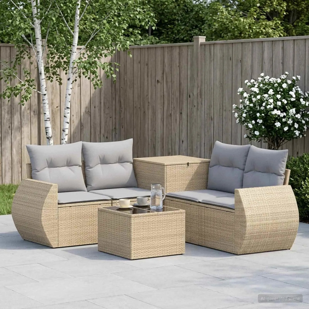Set di divani 6 pz Beige e Grigio Chiaro 3447523