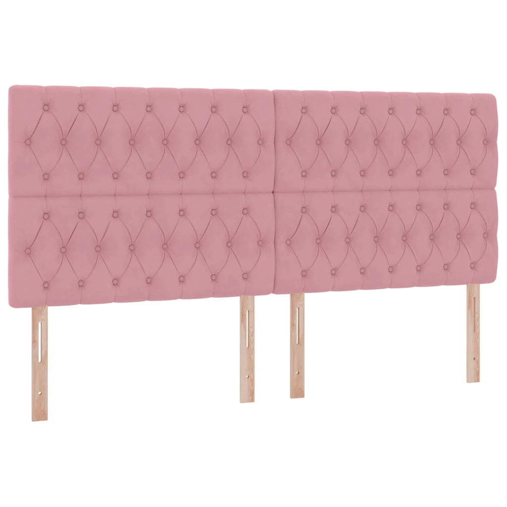 Letto con contenitore e LED con led Rosa 200 x 200 cm Velluto 3372752