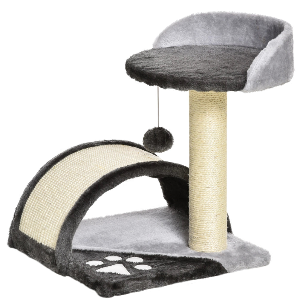 Albero tiragraffi per gatti con palla e piattaforma ¨C Minimal ¨C 46 cm grigio scuro