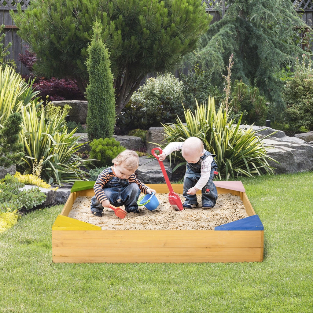 Sabbiera Legno Abete 4 Bambini Giardino ¨C Xylo ¨C 109x109x19.8 cm