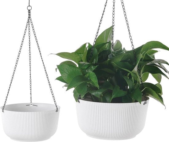 Bacchi di piante - Bacinelli per piante appesi - bianchi - 2 Pack - per uffici casa - Φ22cm