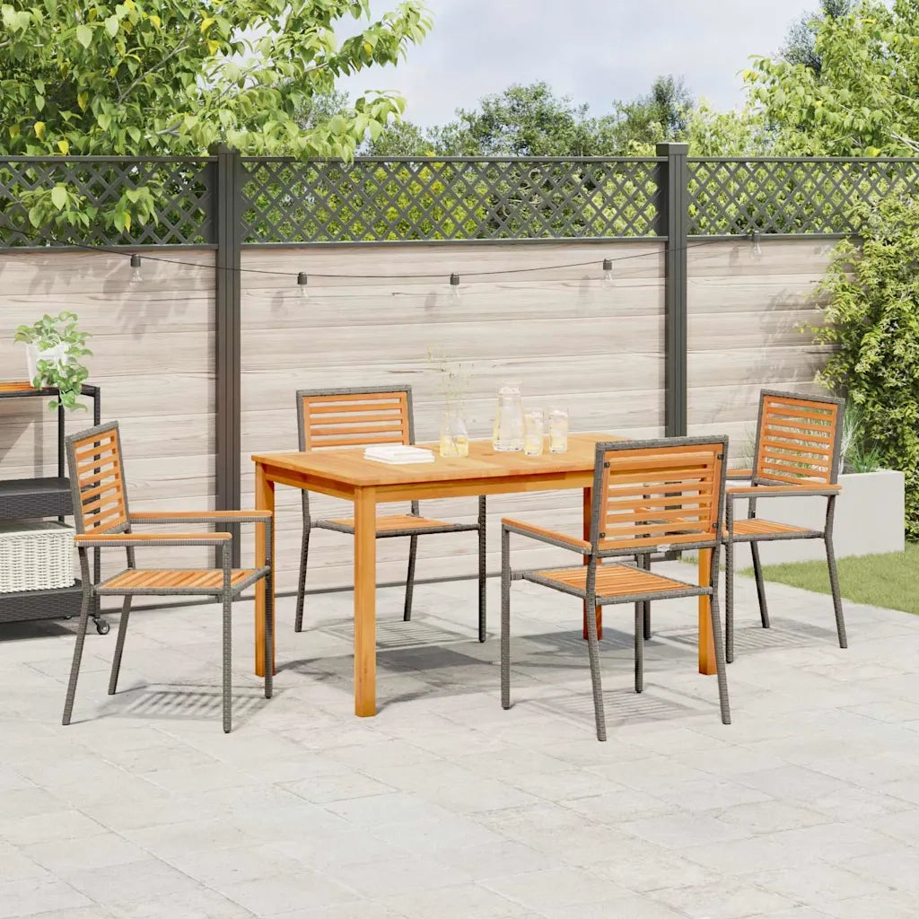 Set da Pranzo per Giardino 5 pcs Grigio
