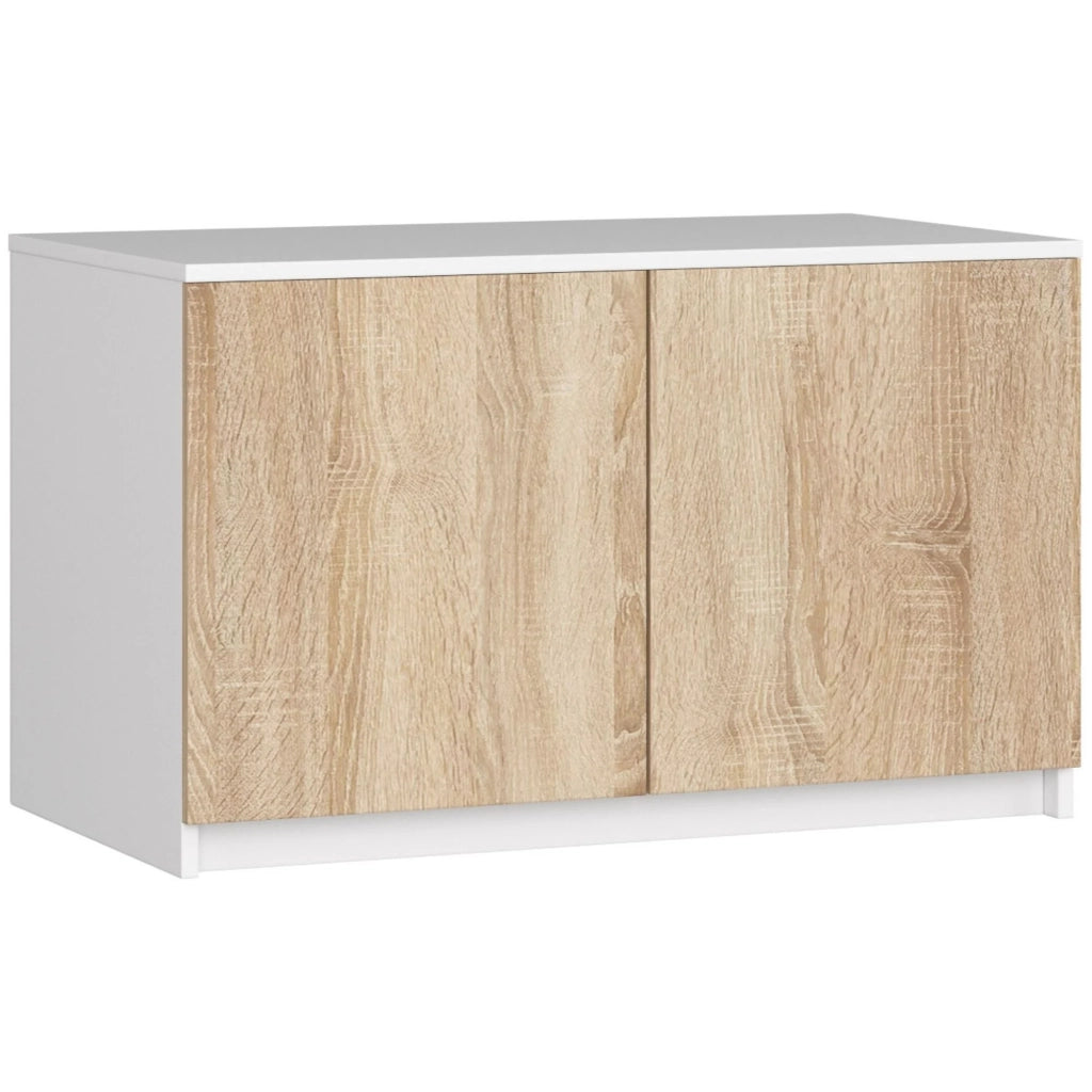 Sopralzo per armadio AKORD S90 Bianco 90 cm 2 ante inserto frontale Sonoma Quercia 90x51x55 cm