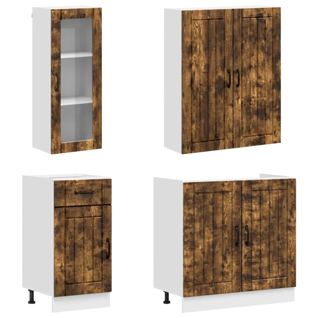 Unità Cucina LUCCA 8 pcs Rovere Fumo Legno ingegnerizzato 3438406