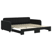 Divano letto | Sof¨¤ letto | Letto singolo Estraibile Nero 100x200 cm in Velluto