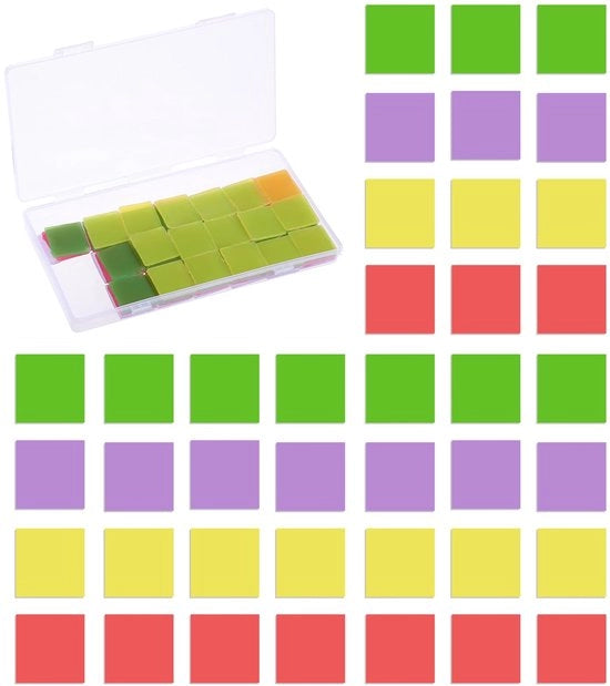 80 pezzi di colla per Diamond Art, colla per Diamond Art colorata 2 x 2 cm con astuccio per 5D Diamond Painting, set di colori (rosso/giallo/porpora/verde)