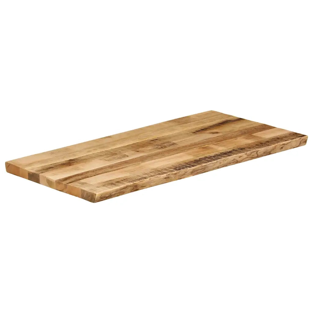 Piano Tavolo | Superficie Tavolo | Piano Scrivania Bordi Vivi 100x60x3,8 cm Legno di Mango Grezzo