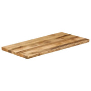 Piano Tavolo | Superficie Tavolo | Piano Scrivania Bordi Vivi 100x60x3,8 cm Legno di Mango Grezzo