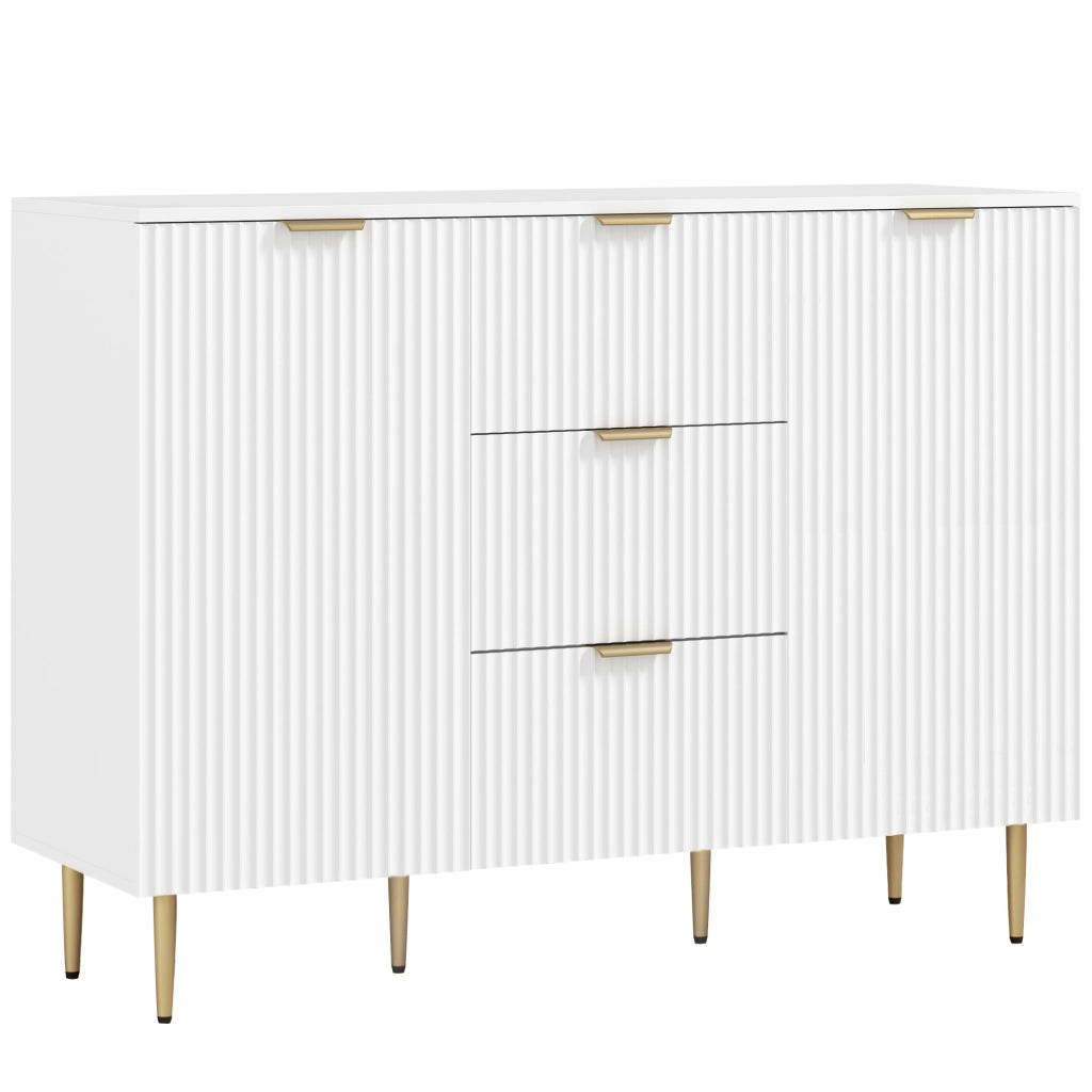 Credenza con 3 cassetti e 2 ante ¨C Xylo ¨C Legno e metallo bianco