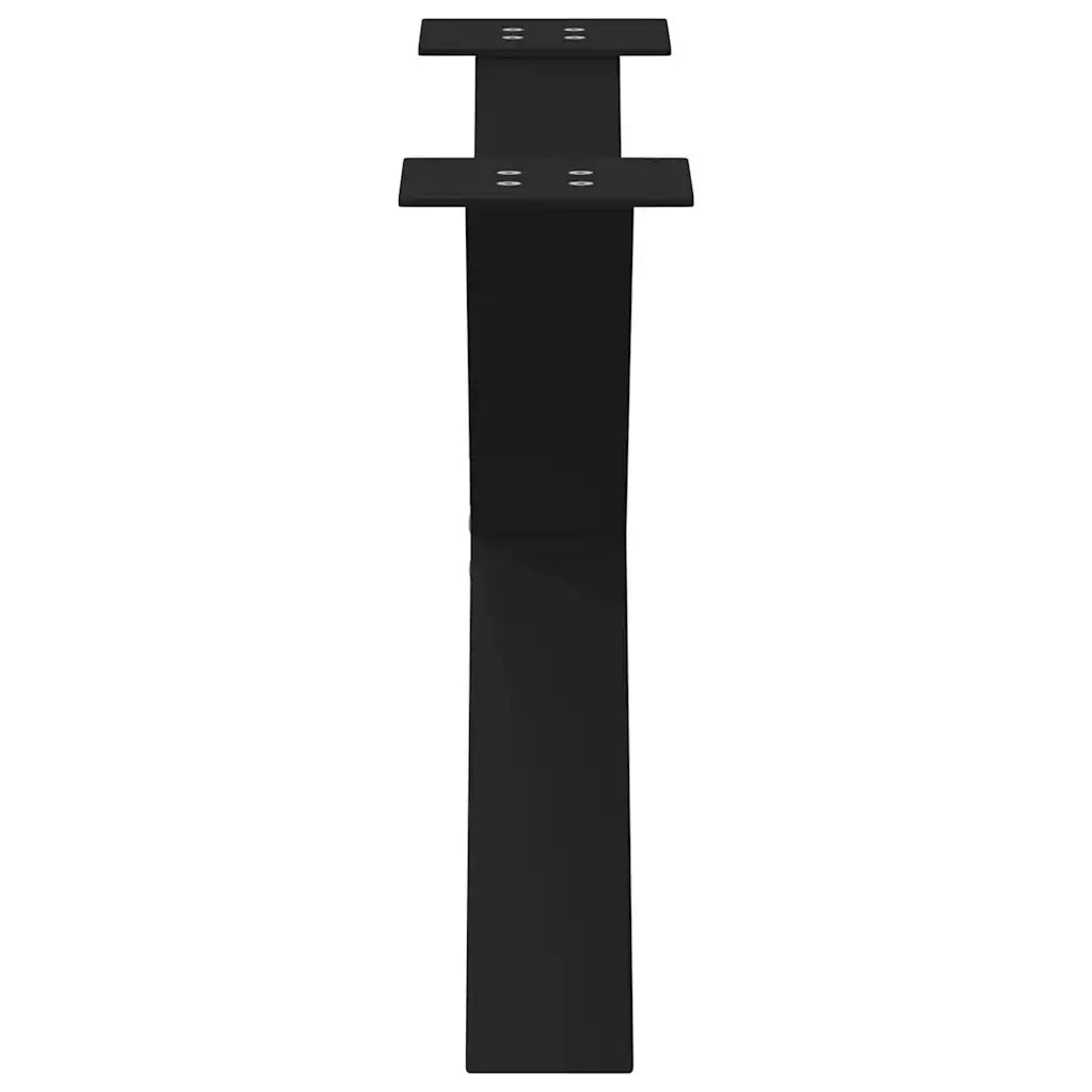 Gambe per Tavolino da Caff¨¨ a Forma di X 2 pz-Set di 2 Gamba per Tavolo Nere 70x(42-43) cm Acciaio 544812