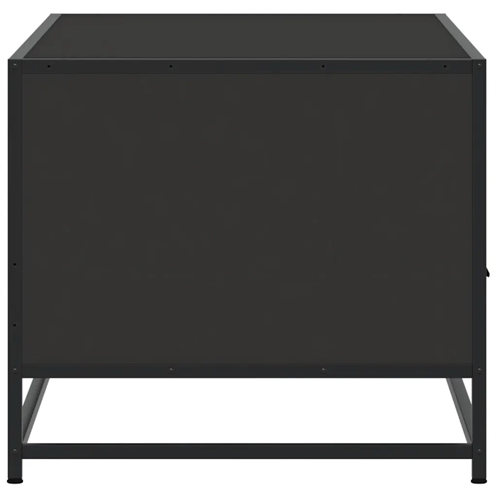 Tavolino Salotto-Tavolino da soggiorno-Tavolo Nero 100x50x45 cm Legno Multistrato e Metallo 463730