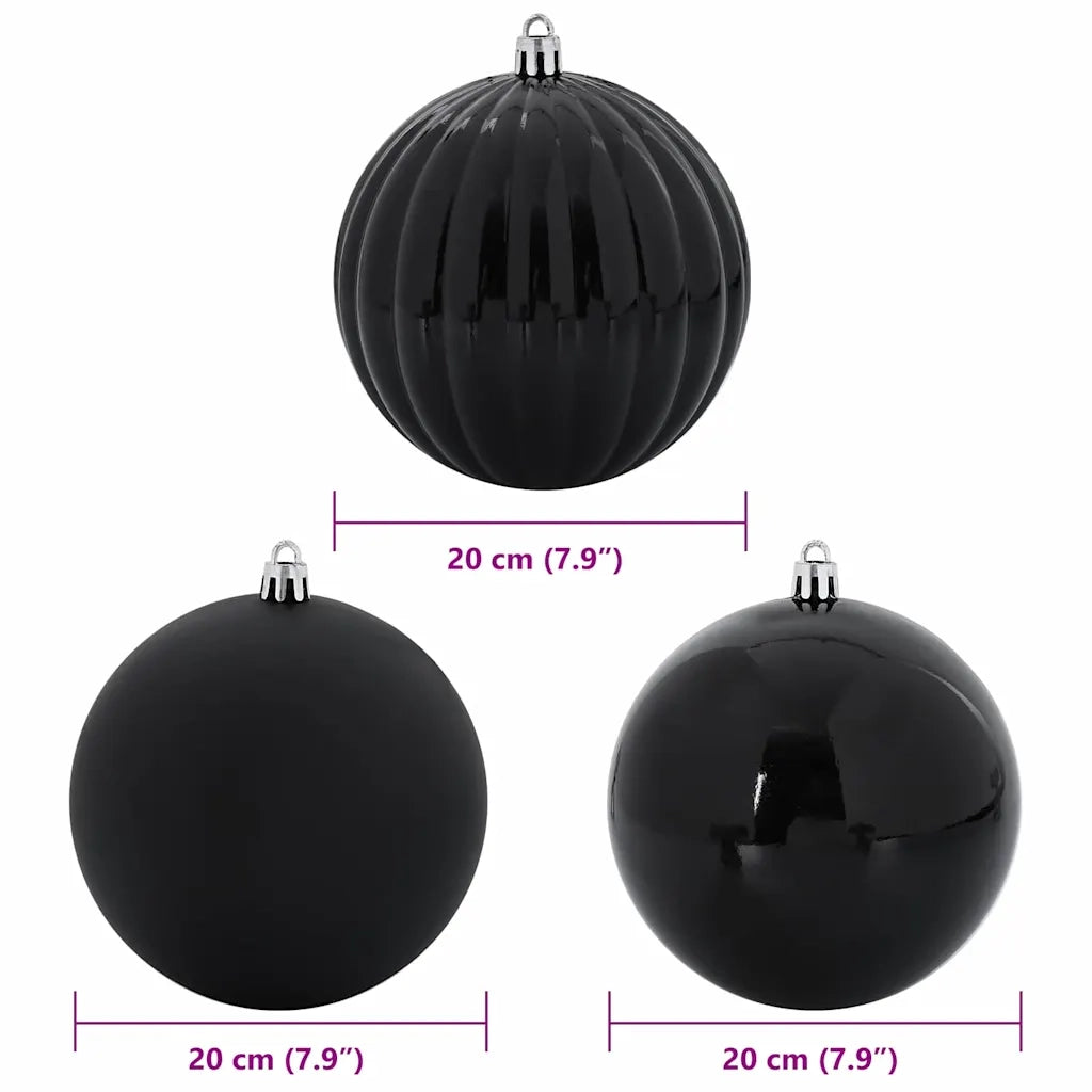 Set di palline di Natale XXL 4 pcs Nero Plastica 42018859