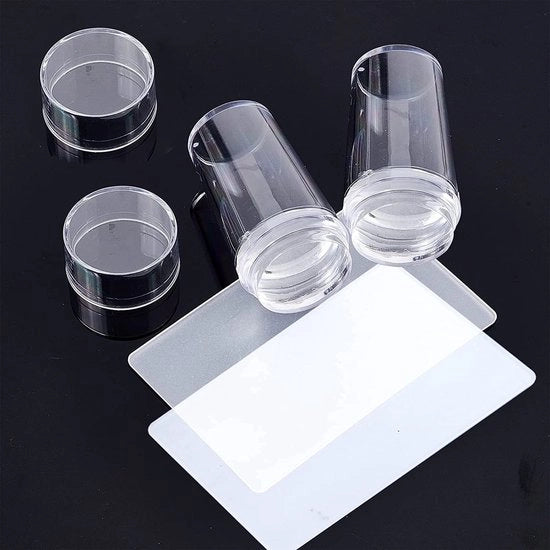 Strumento per stampe di unghie trasparente - piastra per stampe di unghie - schiaccia unghie - stampatore in silicone - attrezzo DIY per manicure - precisione nel design delle unghie - stampatore per nail art