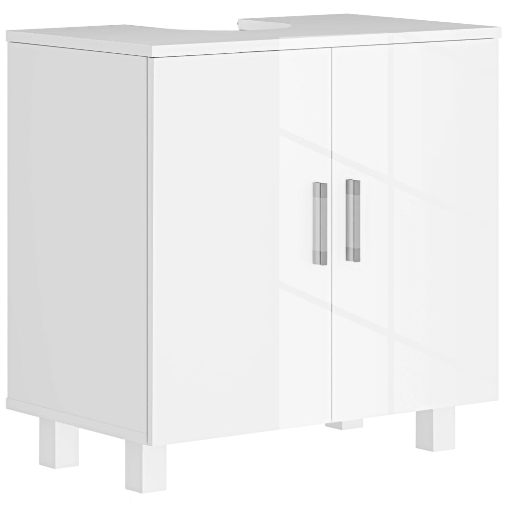 Mobiletto Sottolavabo con 2 Ante e 2 Ripiani ¨C zephmum ¨C Bianco 60x35x60 cm
