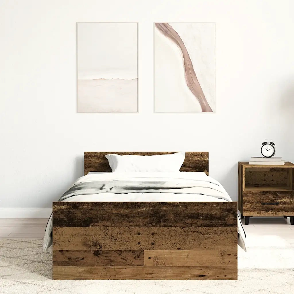 Giroletto senza Materasso-Struttura Letto Legno Antico 100x200cm in Truciolato 590258