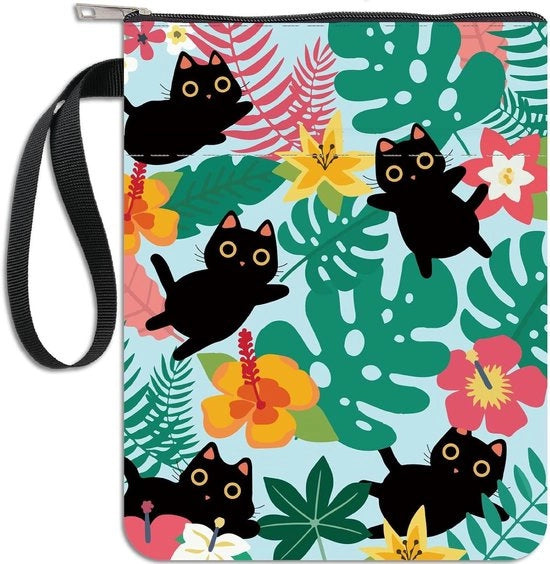 Libreria per piante tropicali con protezione flore con chiusura a raccordo e tasca aggiuntiva nera