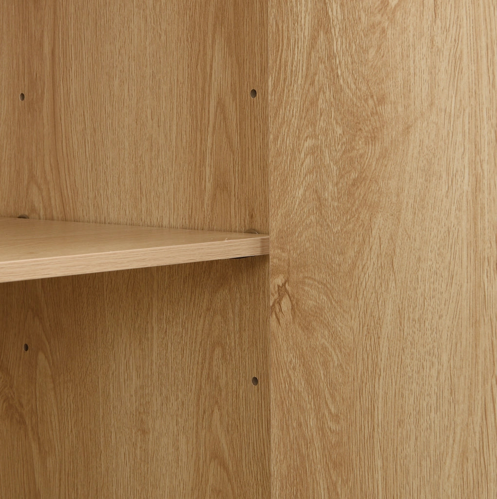 Sideboard a 4 ante con ripiani regolabili; 160x38x76 cm in MDF e pino; naturale