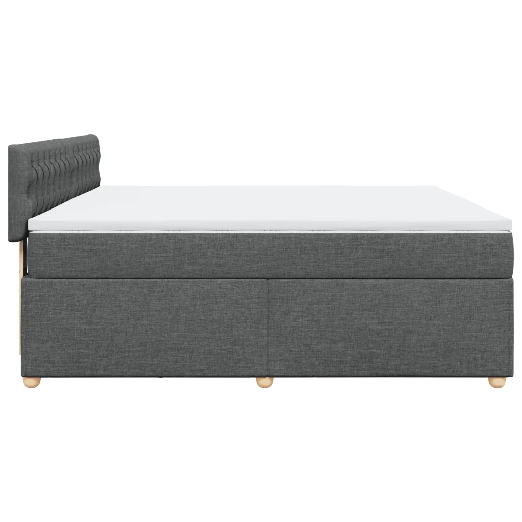Giroletto a Molle con Materasso Grigio Scuro 180x200 cm Tessuto