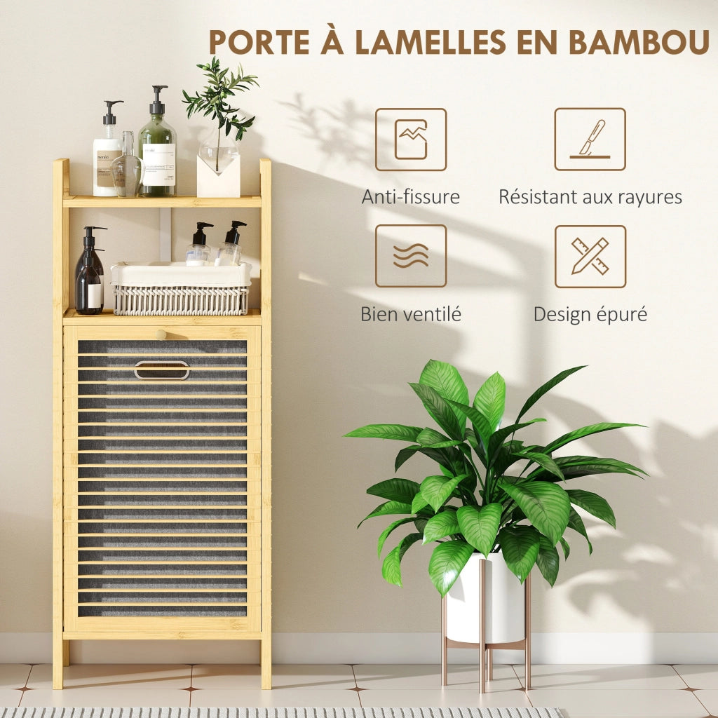 Mobile da bagno in bamb¨´ ¨C zephmum ¨C 40x30x95cm effetto legno naturale