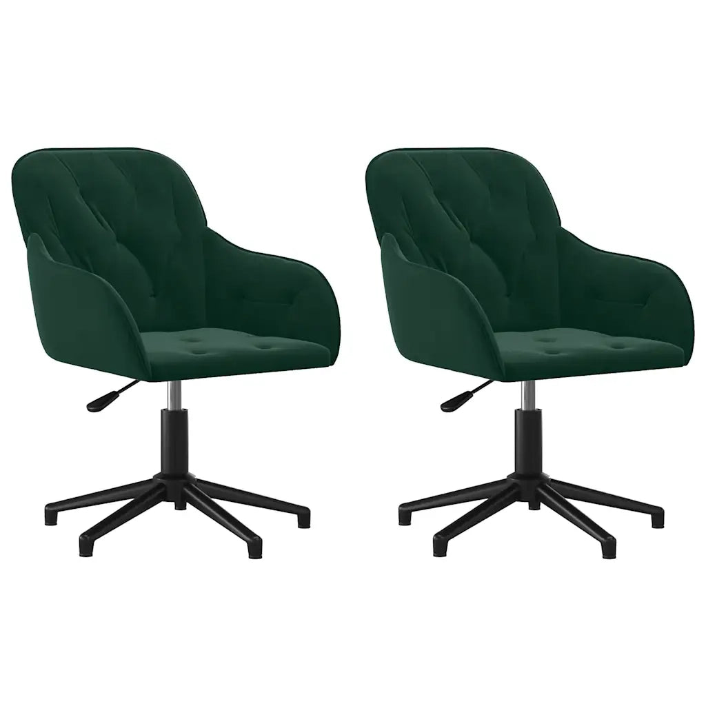Sedie da Pranzo Girevoli 2 pz Verde Scuro in Velluto 3103379