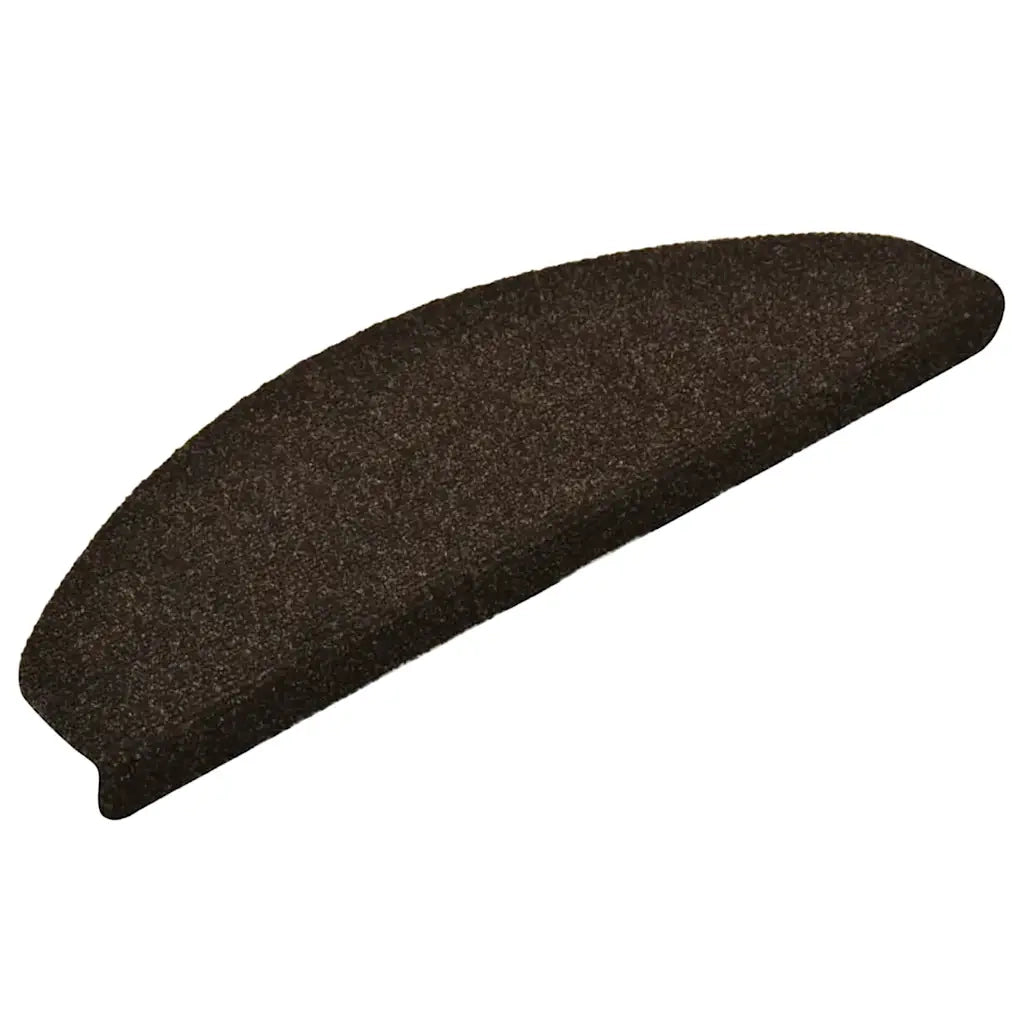 Tappetini per scale autoadesivi 5 pz 65x21x4 cm marrone scuro semicircolari grandi 149710